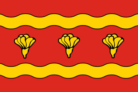 Flag of Saerbeck is a municipality in the district of Steinfurt, in North Rhine-Westphalia, Germany. Vector illustrationのイラスト素材