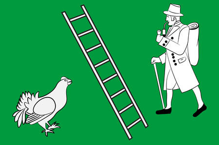 Flag of Hopsten is a municipality in the district of Steinfurt, in North Rhine-Westphalia, Germany. Vector illustrationのイラスト素材