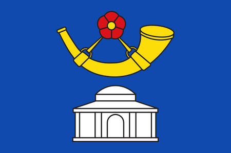 Flag of Horn-Bad Meinberg is a German city in the Principality of Lippe in the north-east of North Rhine-Westphalia. Vector illustrationのイラスト素材