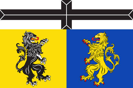 Flag of Viersen is a district in the west of North Rhine-Westphalia, Germany. Vector illustrationのイラスト素材