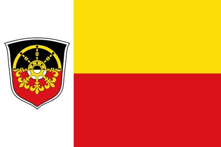 Flag of Voerde is a town in the district of Wesel, in North Rhine-Westphalia, Germany. Vector illustrationのイラスト素材