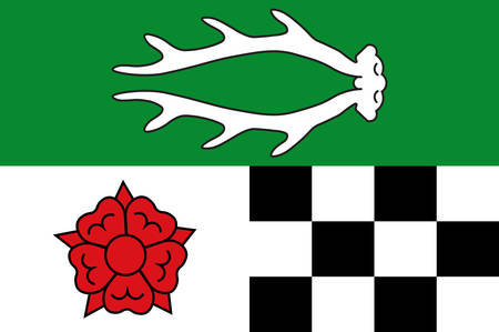 Flag of Herten is a town and a municipality in the district of Recklinghausen, in North Rhine-Westphalia, Germany. Vector illustration.のイラスト素材