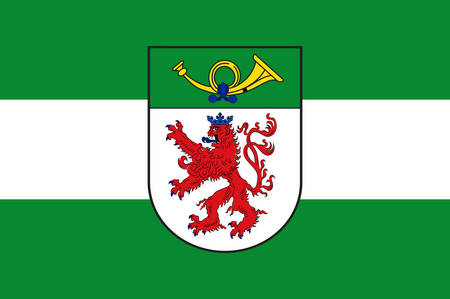 Flag of Langenfeld is a town in the district of Mettmann in North Rhine-Westphalia, Germany. Vector illustrationのイラスト素材
