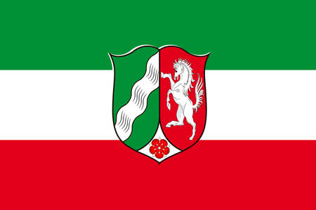 Flag of North Rhine-Westphalia is the most populous state of Germany. Vector illustrationのイラスト素材