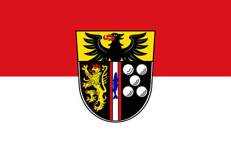 Flag of Kaiserslautern is a district in the south of Rhineland-Palatinate, Germany. Vector illustrationのイラスト素材