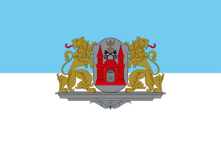 Coat of arms of Riga is the capital and largest city of Latvia. Vector illustrationのイラスト素材