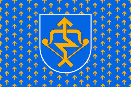 Flag of Mazeikiai is a city in the north-western Lithuania. Vector illustrationのイラスト素材