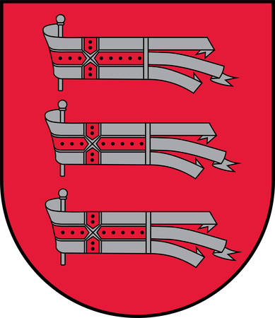 Coat of arms of Daugavpils Municipality is a municipality in Latgalia, Latvia. Vector illustrationのイラスト素材