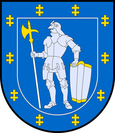 Coat of arms of Alytus County is one of ten counties in Lithuania. Vector illustrationのイラスト素材