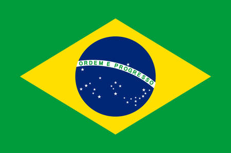 Flag of Brazil officially the Federative Republic of Brazil is the largest country in both South America and Latin America. Vector illustrationのイラスト素材