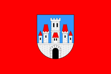 Flag of Krapina is a town in northern Croatia and the administrative centre of Krapina-Zagorje. Vector illustrationのイラスト素材