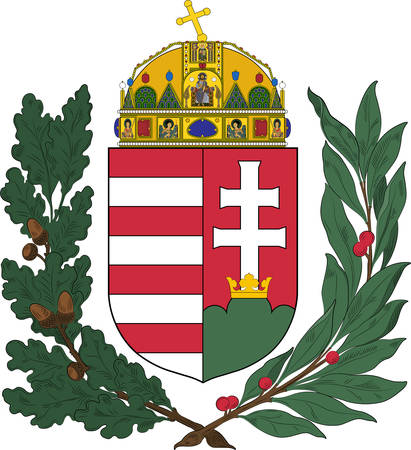 Coat of arms of Hungary is a country in Central Europe. Vector illustrationのイラスト素材