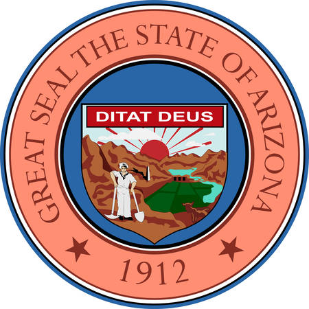 Coat of arms of Arizona state, United States. Vector illustrationのイラスト素材