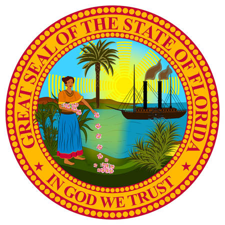 Coat of arms of Florida is a state of United States. Vector illustrationのイラスト素材
