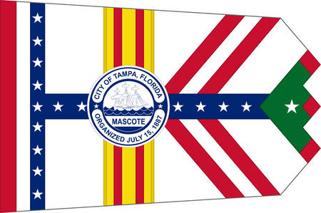 Flag of Tampa is a major city in, and the county seat of, Hillsborough County, Florida, United States. Vector illustrationのイラスト素材