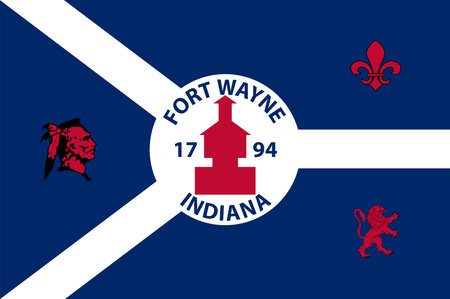 Flag of Fort Wayne is a city in the U.S. state of Indiana and the seat of Allen County, United States. Vector illustrationのイラスト素材