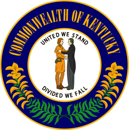 Coat of arms of Kentucky state in United States. Vector illustrationのイラスト素材
