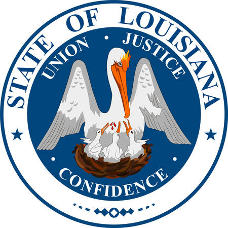 Coat of arms of Louisiana is a state of United States. Vector illustrationのイラスト素材