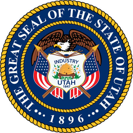 Coat of arms of Utah is a state in the western United States. Vector illustrationのイラスト素材