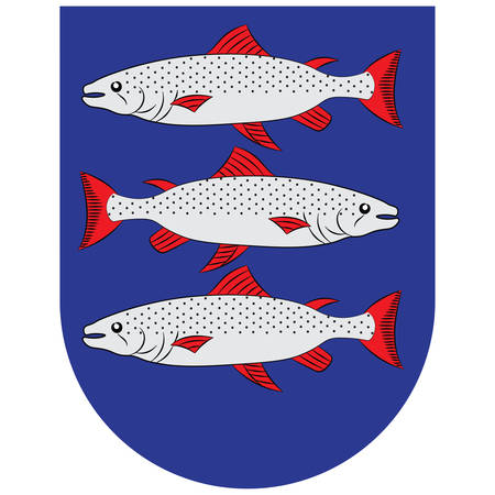 Coat of arms of Angermanland is a historical province in the northern part of Sweden. Vector illustrationのイラスト素材