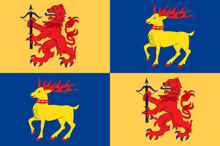 Flag of Kalmar County is a county in southern Sweden. Vector illustrationのイラスト素材