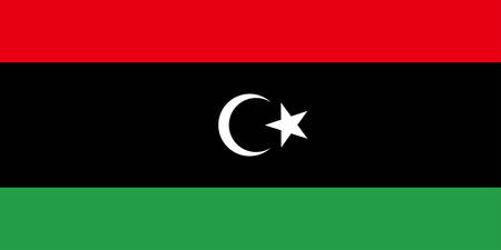 Flag of State of Libya is a country in the Maghreb region in North Africa. Vector illustrationのイラスト素材