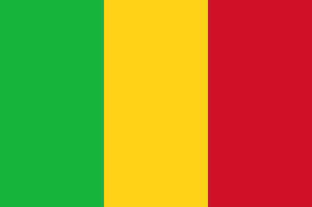 Flag of Republic of Mali is a landlocked country in West Africa, a region geologically identified with the West African Craton. Vector illustrationのイラスト素材