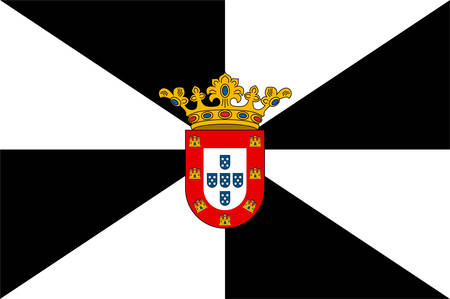 Flag of Ceuta is an Spanish autonomous city on the north coast of Africa from Cadiz province. Vector illustrationのイラスト素材