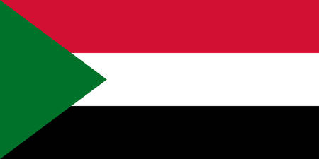 Flag of Republic of the Sudan is a country in Northeast Africa. Vector illustrationのイラスト素材