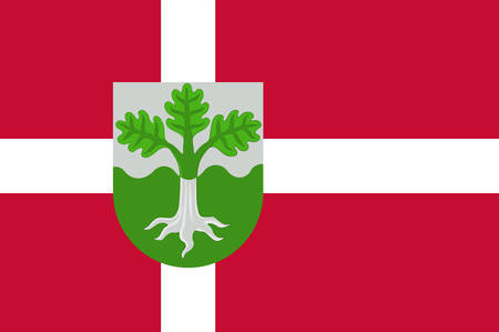 Flag of Egedal Kommune is a municipality in Region Hovedstaden in Denmark. Vector illustrationのイラスト素材