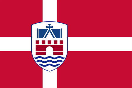 Flag of Faaborg-Midtfyn is a municipality in Region of Southern Denmark in Denmark. Vector illustrationのイラスト素材
