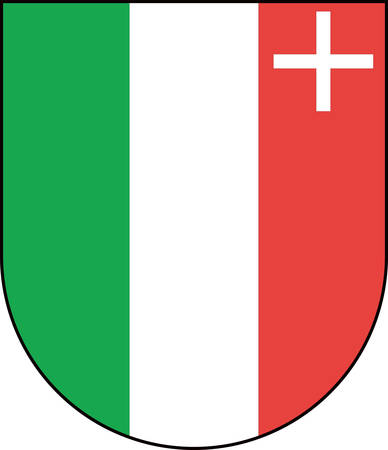 Coat of arms of Republic and Canton of Neuchatel is a canton of French-speaking western Switzerland. Vector illustrationのイラスト素材