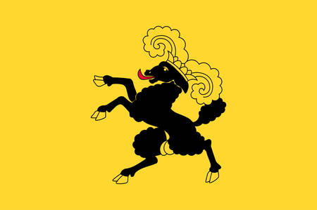 Flag of canton of Schaffhausen is the northernmost canton of Switzerland. Vector illustrationのイラスト素材