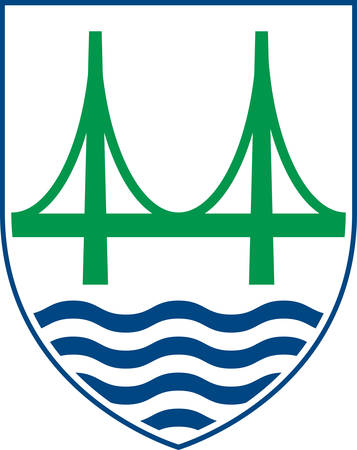 Coat of arms of Slagelse is a municipality in Denmark in Zealand Region. Vector illustrationのイラスト素材