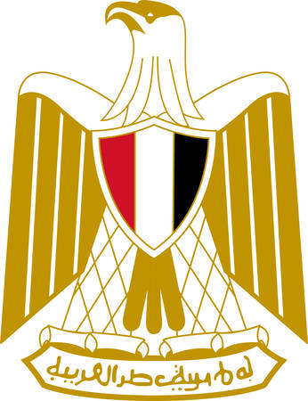 Coat of arms of Egypt officially the Arab Republic of Egypt. Vector illustrationのイラスト素材