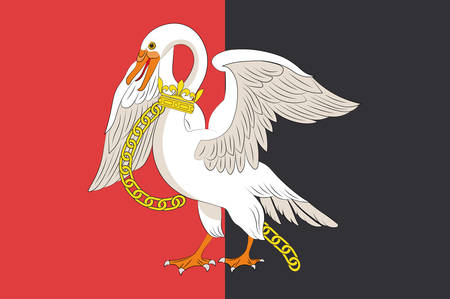 Flag of Buckinghamshire abbreviated Bucks is a county in South East England. Vector illustration. The Flag Instituteのイラスト素材