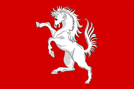 Flag of Kent is a county in South East England and one of the home counties. Vector illustrationのイラスト素材