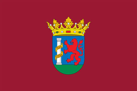 Coat of arms of Badajoz is the capital of the Province of Badajoz in the autonomous community of Extremadura, Spain. Vector illustrationのイラスト素材