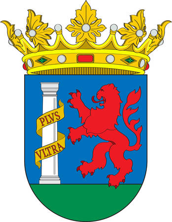 Coat of arms of province of Badajoz is a province of western Spain located in the autonomous community of Extremadura. Vector illustrationのイラスト素材