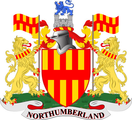 Flag of Northumberland is a county in North East England. Vector illustrationのイラスト素材