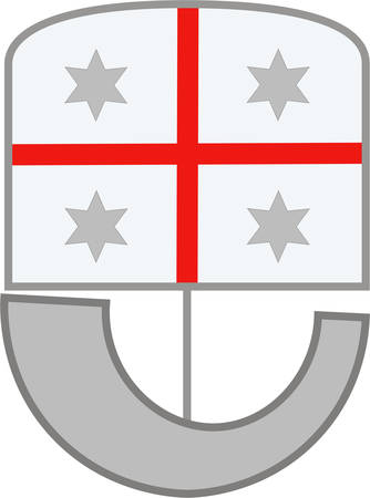 Coat of arms of Liguria is a coastal region of north-western Italy. Vector illustrationのイラスト素材