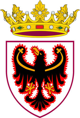 Coat of arms of Trentino, officially the Autonomous Province of Trento, is an autonomous province of Italy. Vector illustrationのイラスト素材
