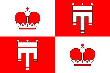 Flag of Vaduz is the capital of Liechtenstein. Vector illustrationのイラスト素材