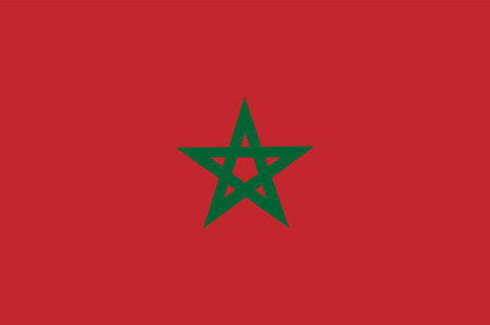Flag of Morocco officially known as the Kingdom of Morocco is an Islamic unitary sovereign state located in the Maghreb region of North Africa. Vector illustrationのイラスト素材