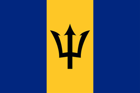 Flag of Barbados is an island country in the Lesser Antilles of the West Indies, in the Caribbean region of North America. Vector illustrationのイラスト素材