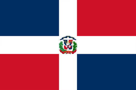 Flag of Dominican Republic is a country located in the island of Hispaniola, in the Greater Antilles archipelago of the Caribbean region. Vector illustrationのイラスト素材