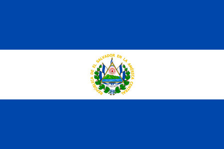 Flag of Republic of El Salvador is the smallest and the most densely populated country in Central America. Vector illustrationのイラスト素材