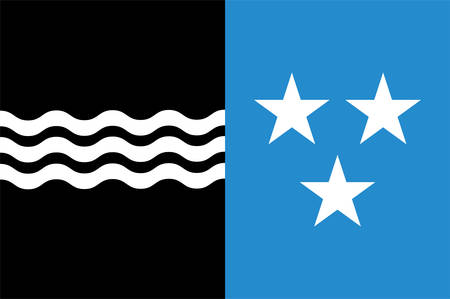 Flag of Republic and Canton of Aargau is one of the more northerly cantons of Switzerland. Vector illustrationのイラスト素材