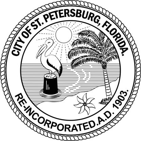 Coat of arms of St. Petersburg is a city in Pinellas County, Florida, United States. Vector illustrationのイラスト素材