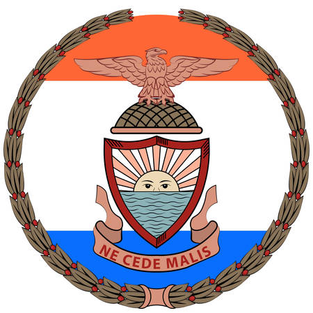 Coat of arms of Bronx is the northernmost of the five boroughs of New York City, in the U.S. state of New York, coterminous with Bronx County in the United States. Vector illustrationのイラスト素材